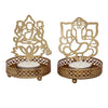 Lord Ganesha and Laxmi Shadow Tea Light Holder